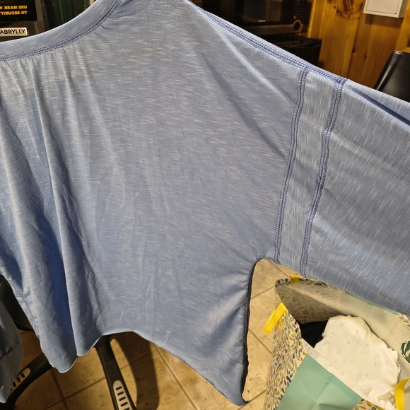 Blue Open Back Long sleeve Top - Picture 5 of 13